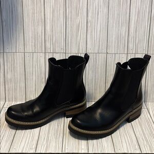 Women's Black Leather Ankle Boots